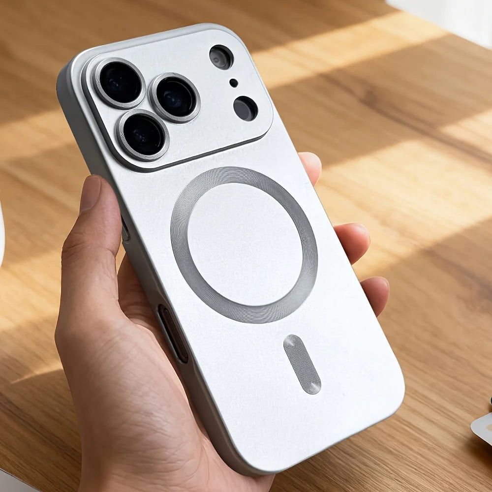 Metallic Magnetic Phone Case with Camera Lens Protection