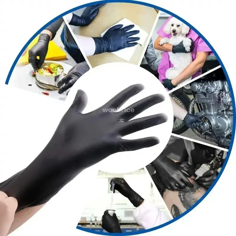 Black Disposable Nitrile Gloves for Cleaning and More