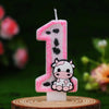 Cow Print Number Candles with Glitter Finish
