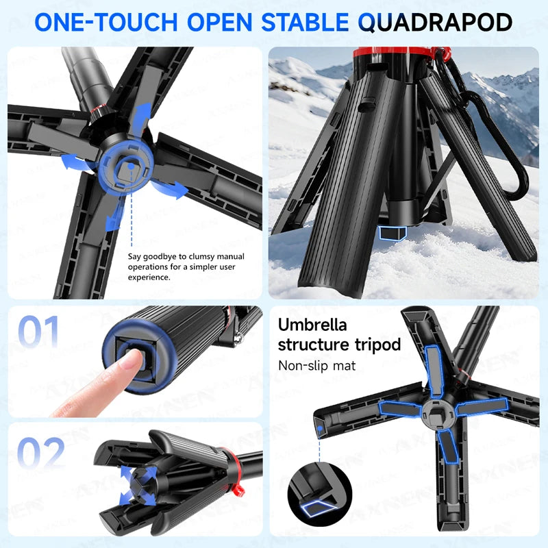 Magnetic Mini Selfie Stick Tripod with Bluetooth Remote