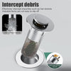 Stainless steel pop-up drain filter and sink stopper with a mesh insert for debris interception