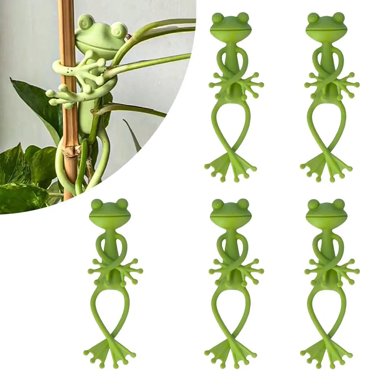 Frog-Shaped Plant Support & Vine Climbing Holder Set