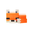 A block-style night light shaped like a fox in warm orange and white colors.