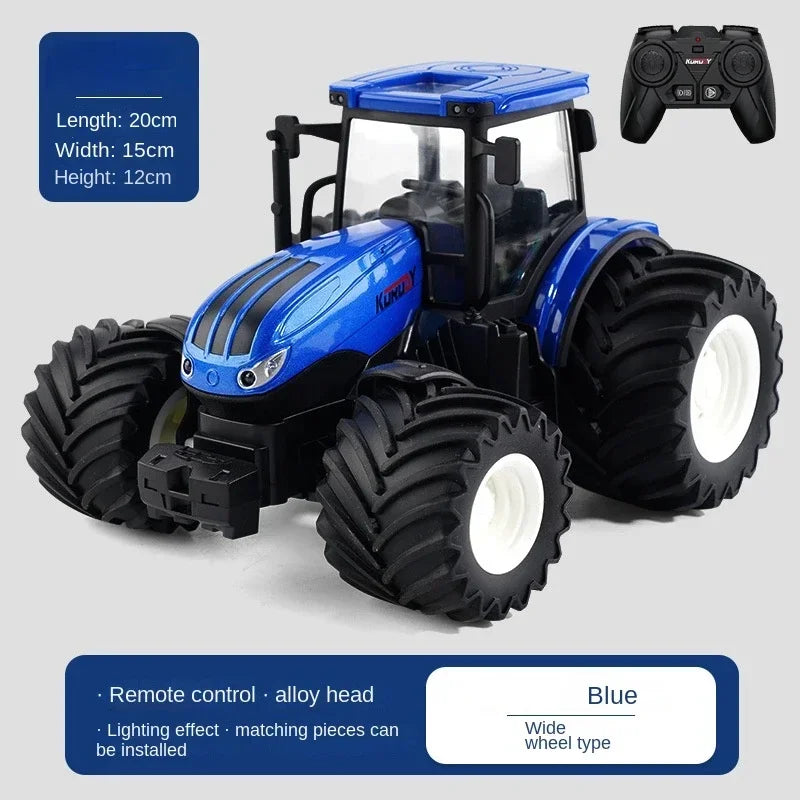 Remote-Controlled Farm Tractor Toy with Realistic Engineering Details