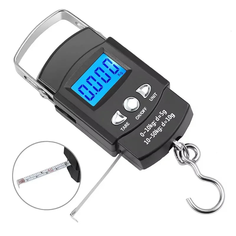 Digital Hanging Scale with Built-In Tape Measure