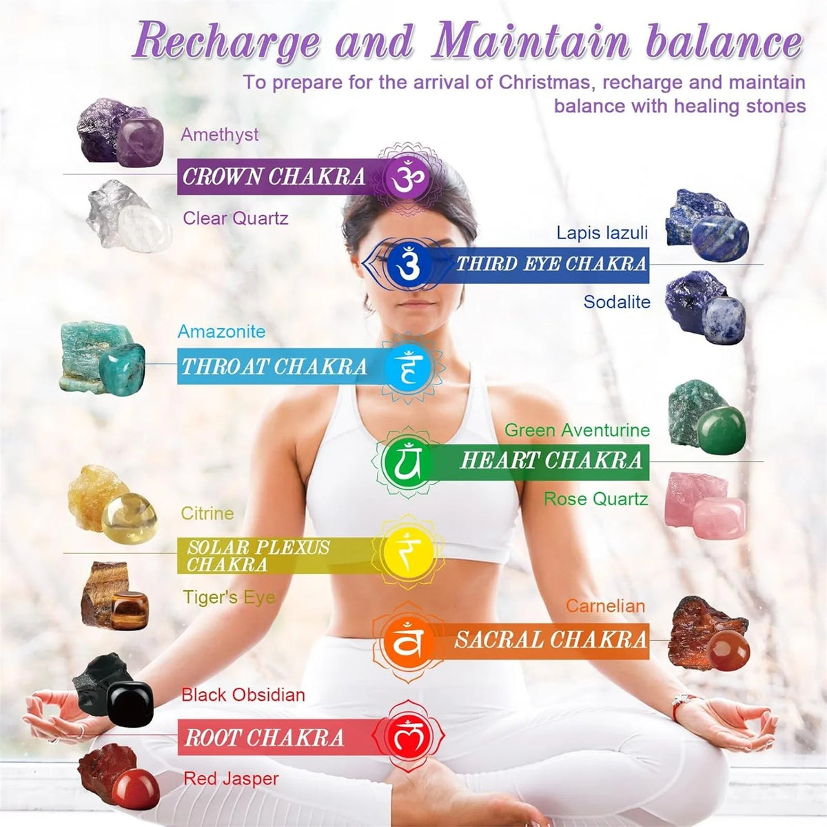 24-Day Crystal Advent Calendar – Natural Chakra Gemstones for Mindfulness & Holiday Countdown