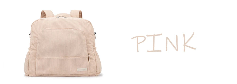 Soft Corduroy Diaper Backpack with Large Capacity