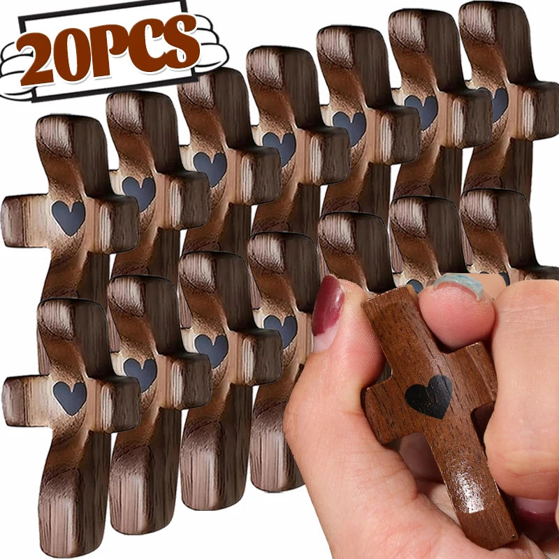 Handcrafted Black Walnut Cross, 5cm Pocket Crucifix