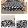 Non-Slip Fitted Sheet with Elastic Edges – Geometric Print, Soft Cotton Feel