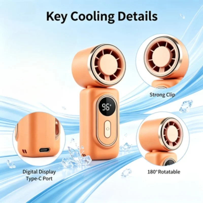 Portable Clip-On USB Fan with Rotatable Head