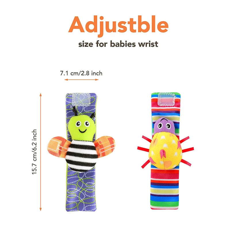 Soft Plush Baby Rattle Wrist and Foot Socks Set for Newborns