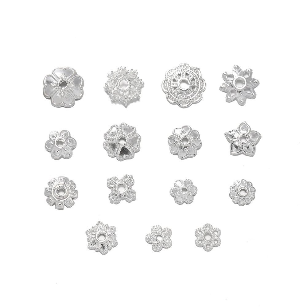 Decorative Flower Bead Caps for Jewelry Making – 50 Pack