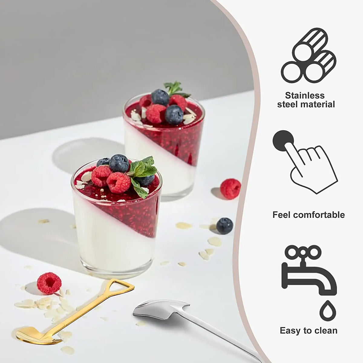 Cuillère à Dessert et à Café en Acier Inoxydable