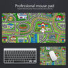 A professional mouse pad featuring a vintage city road design with buildings, roads, and various landmarks.