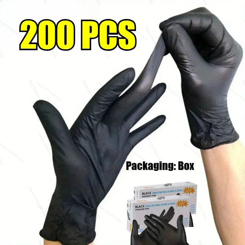 Black Disposable Nitrile Gloves for Cleaning and More