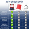 A comparison chart showing features of a 52-piece metric and SAE bolt and nut thread checker, including detachable design, al