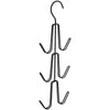 Black rotatable 3-layer hanging organizer for hats, bags, and scarves.