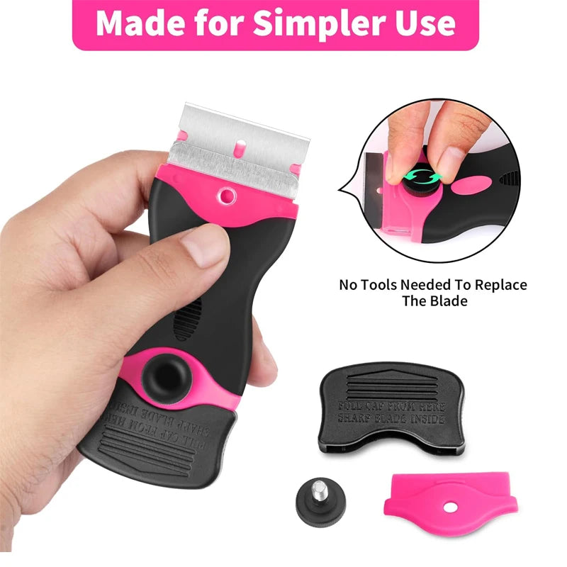 Double-Edged Razor Blade Scraper with Non-Slip Grip