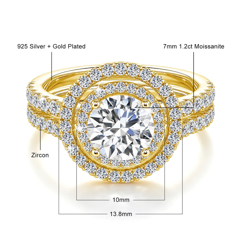 1.2ct Round Moissanite Ring in 925 Sterling Silver