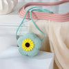 Floral Woven Straw Crossbody Bag