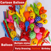 A collection of colorful 3D cartoon animal balloons in various styles for party decorations.