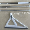 Three long silicone squeegee brooms are displayed with a triangular cleaning frame.