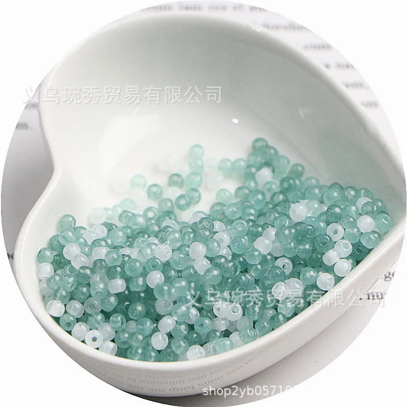 Jade Ice Glass Rice Beads for Jewelry Making