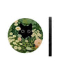 Decorative Cat Flower Car Cup Holder Mat Set