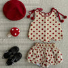 Girls' Sleeveless Dot Print Tank Top and Lantern Shorts Set