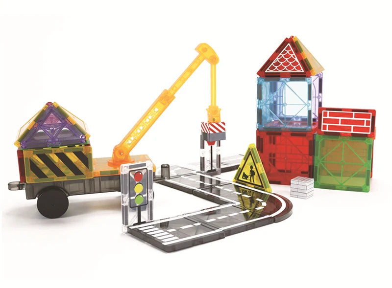 Magnetic Tiles Road Building Set for Kids