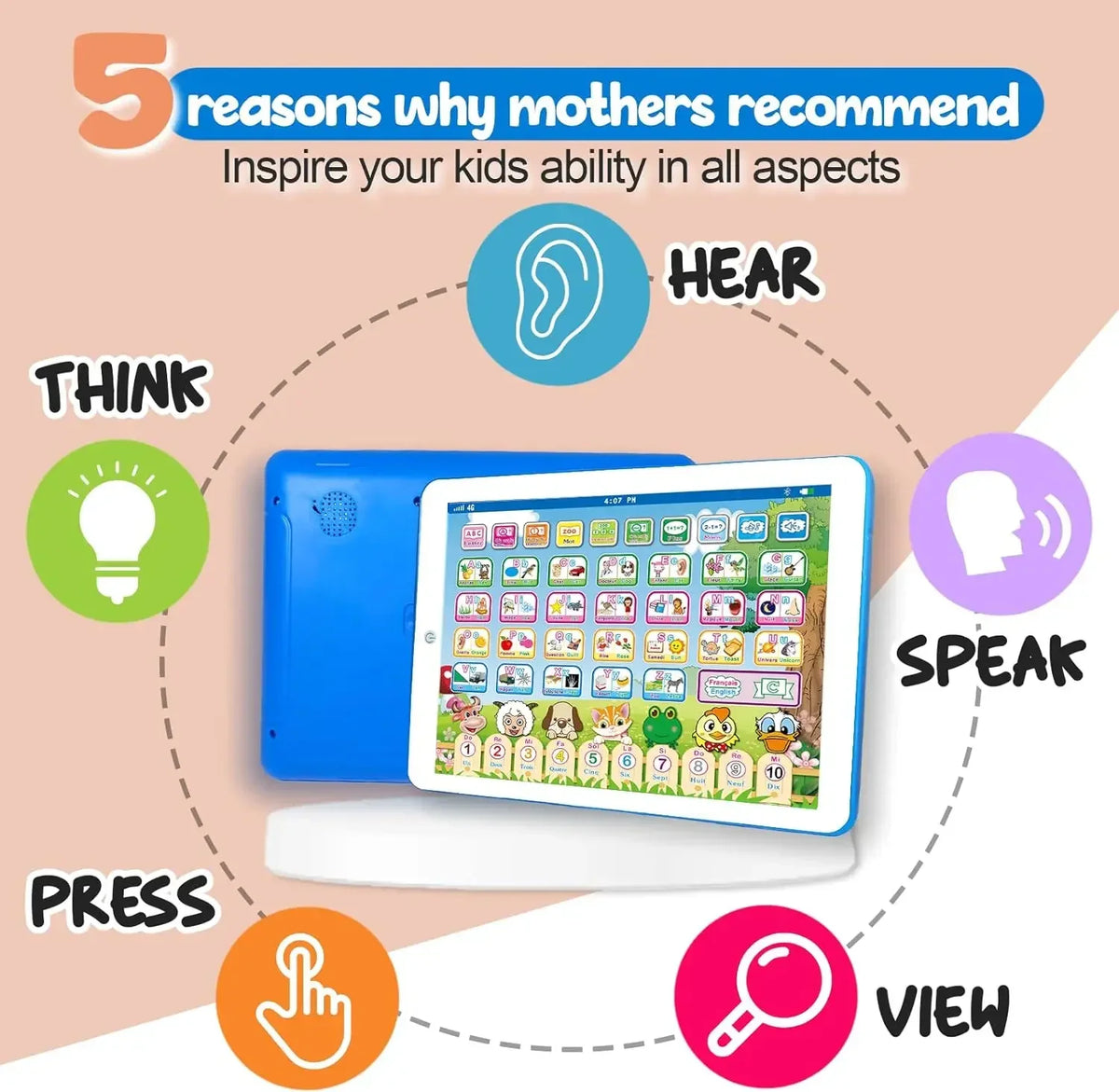 Bilingual French-English Learning Tablet for Kids