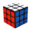 A black and white QiYi Speed Cube 3x3 professional magnetic puzzle cube viewed from above.