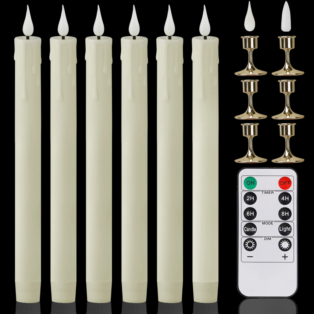 LED Flameless Taper Candles with Remote Control