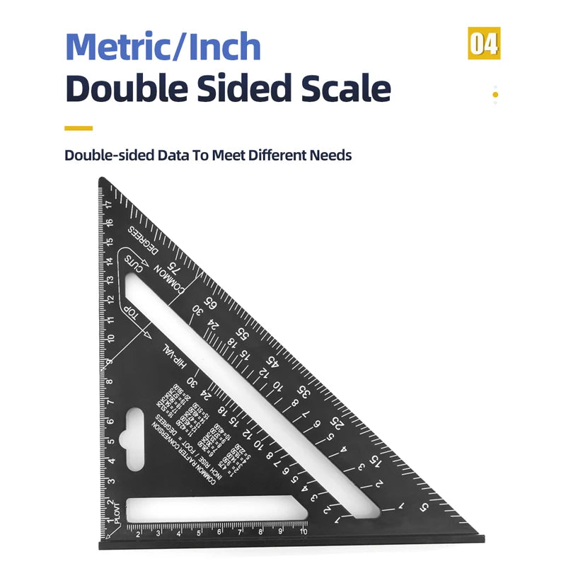 7-Inch Aluminum Alloy Triangle Ruler for Precision Marking