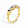 Oval Moissanite Five-Stone Ring in Solid 14K Yellow Gold