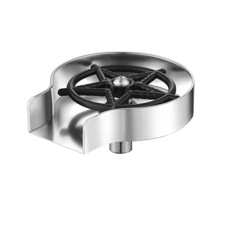 Stainless steel high pressure faucet glass rinser for bars and kitchens