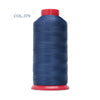 A spool of dark blue heavy-duty nylon bonded thread with a red cap.