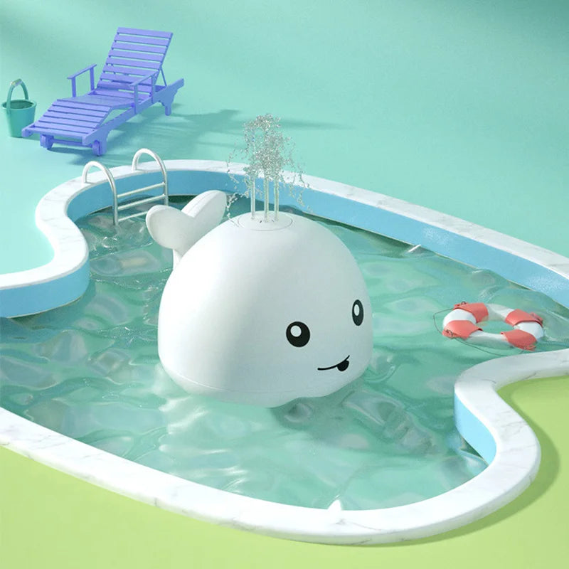 Whale Water Sprinkler Bath Toy with Glowing LED Lights