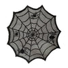 Black disposable spider web Halloween table runner or placemat set