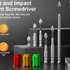 A set of 12 anti slip and impact resistant screwdrivers with magnetic tips shown on a dark background.