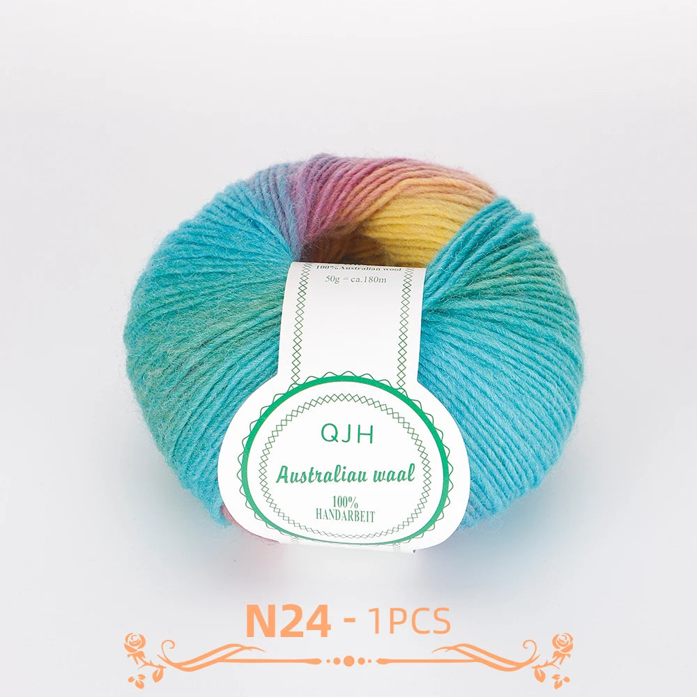 Multicolor Gradient Wool Yarn for Knitting and Crochet