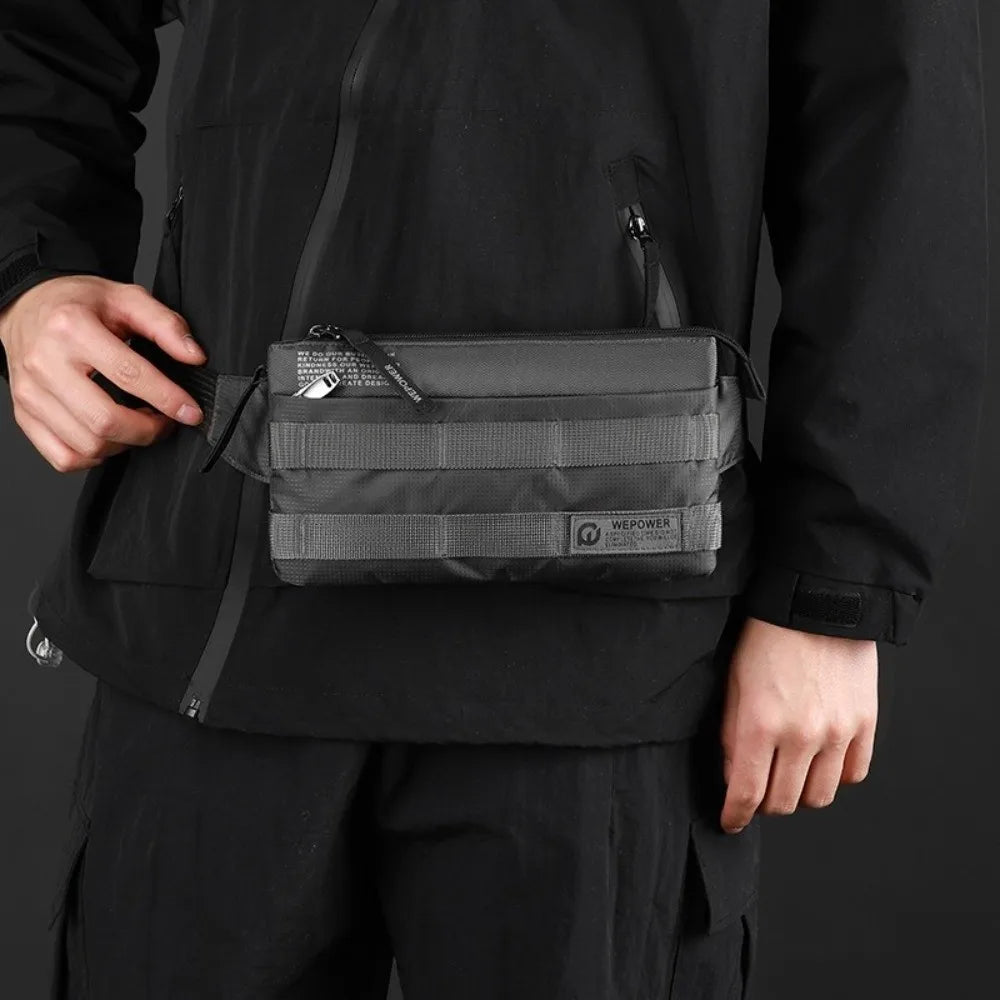 Vintage Style Crossbody Chest Bag for Men – Compact Nylon Shoulder Pack