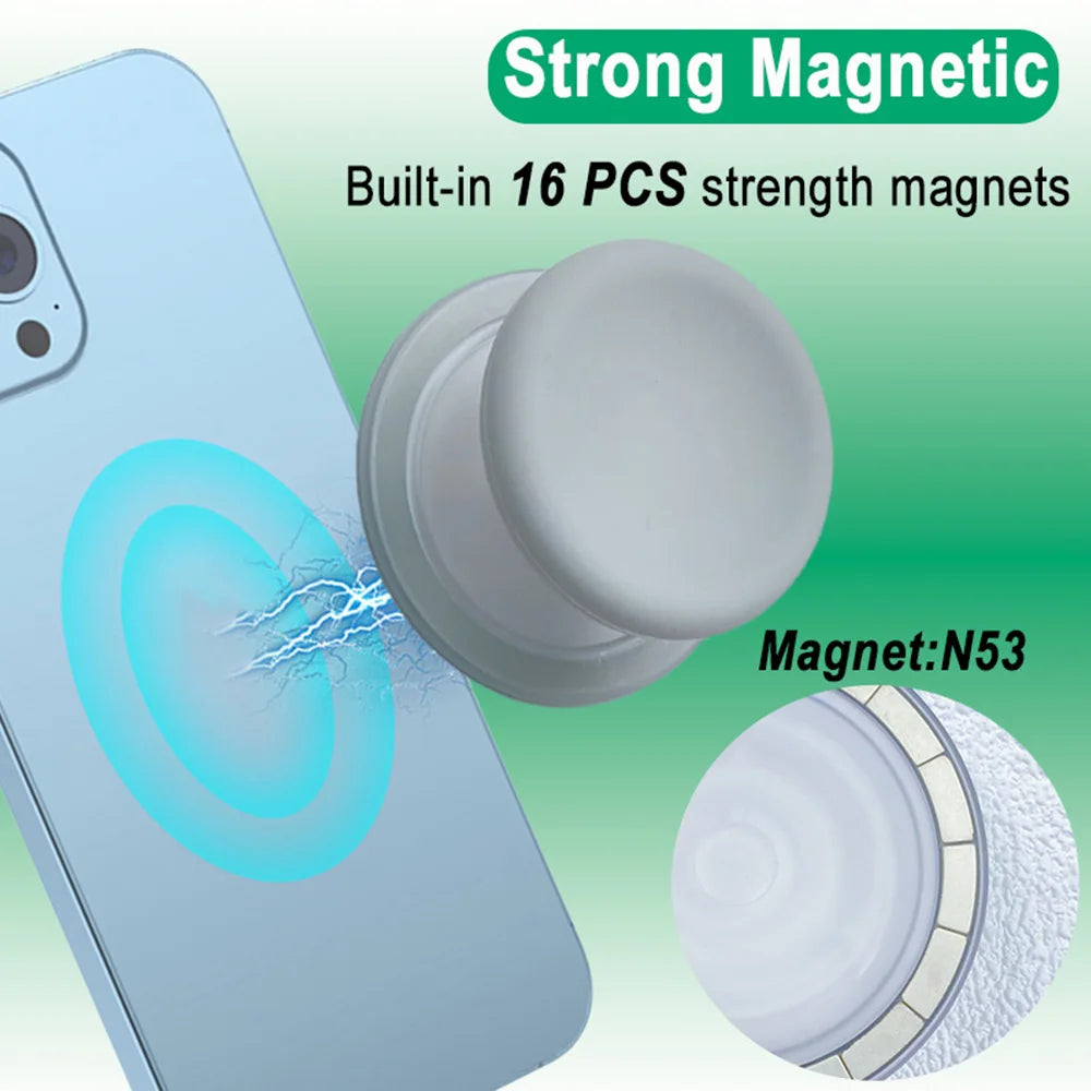 Magnetic Phone Grip and Stand with Silicone Cover