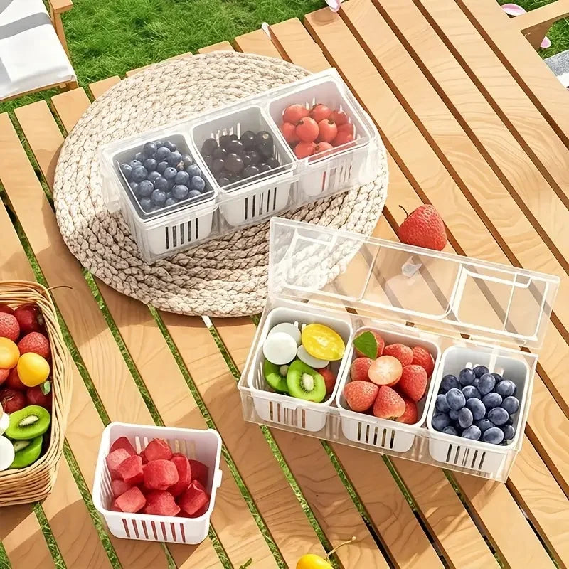 Square Food Storage Containers with Clear Compartments