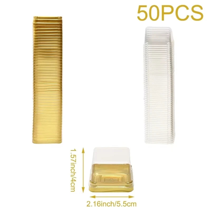 Clear Plastic Mini Cupcake Containers with Dome Lids (50-Pack)