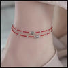 Handwoven Crystal Anklet with Natural Stone Charms