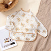 Waterproof Long-Sleeve Baby Bibs with Catch-All Pockets