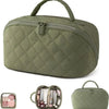 Wide-Open Lay-Flat Makeup Bag with Water-Resistant Lining