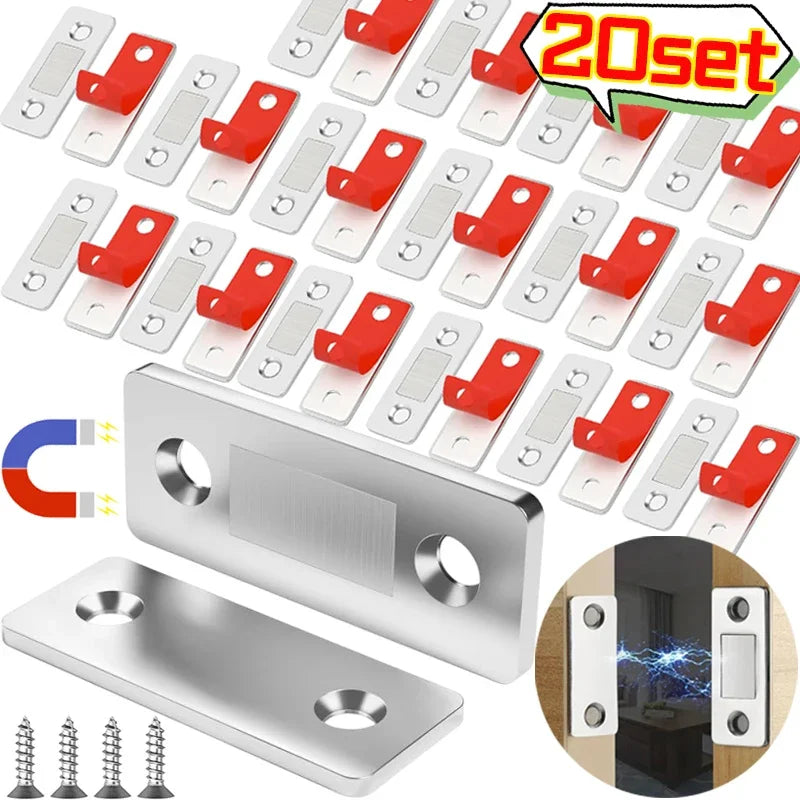 Invisible Magnetic Cabinet Door Catch with Adhesive Mounting