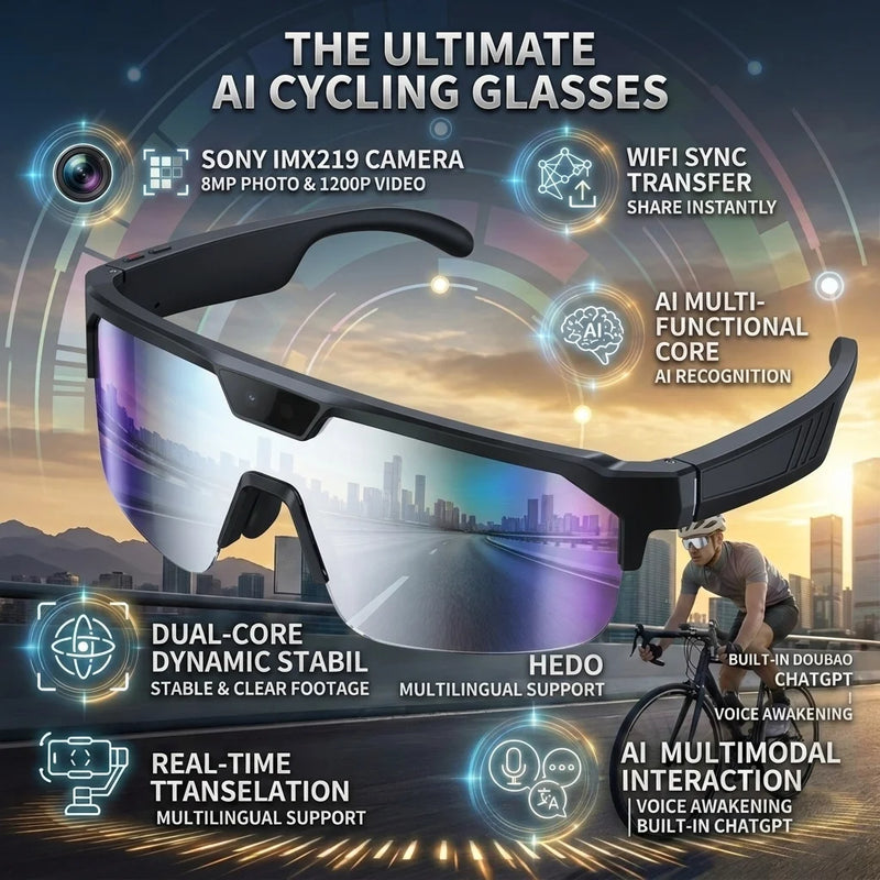 KI-Smart-Brille mit 4K-Kamera & Echtzeit-Übersetzung